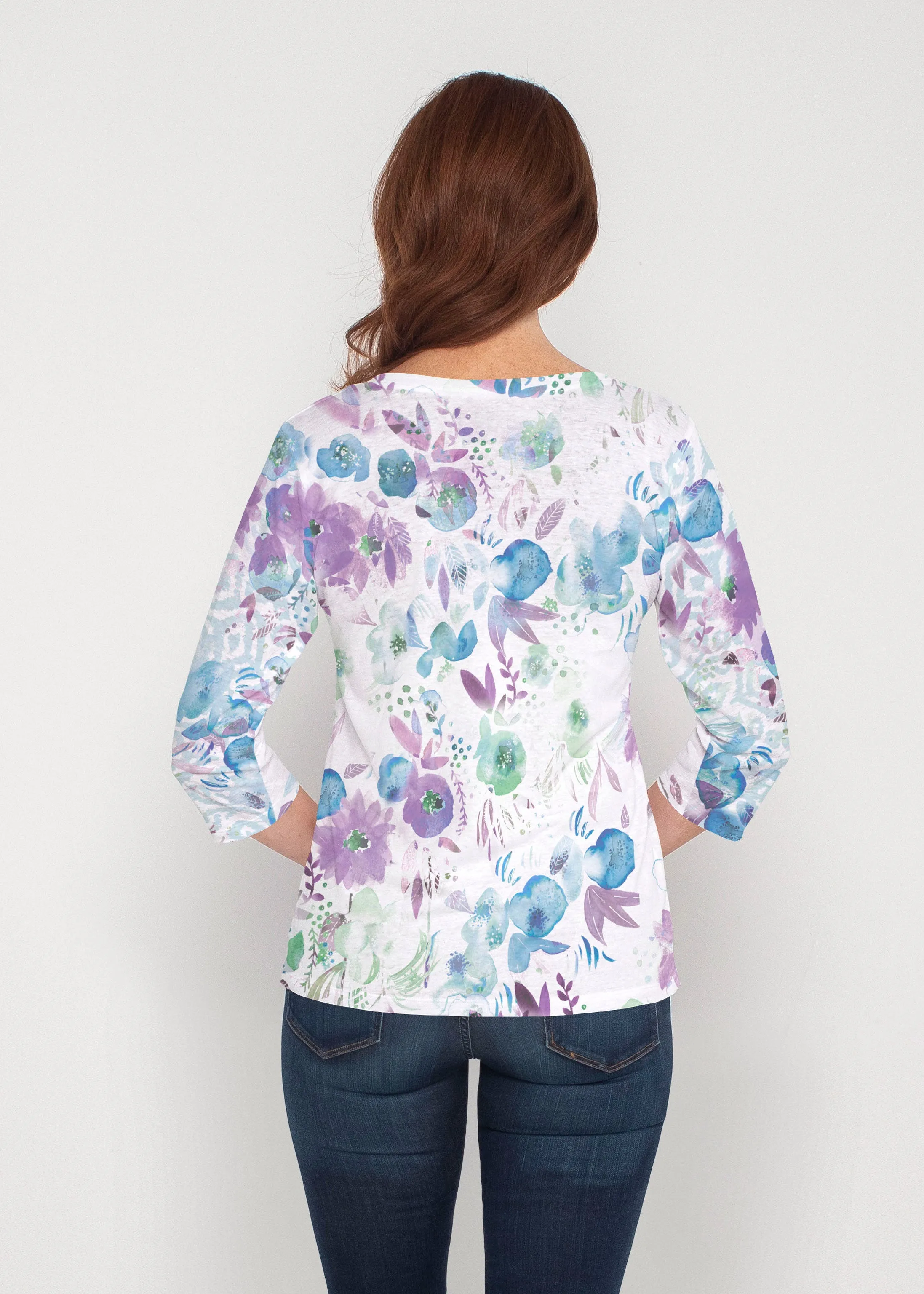 Violet (16228) ~ Signature 3/4 Sleeve V-Neck Top