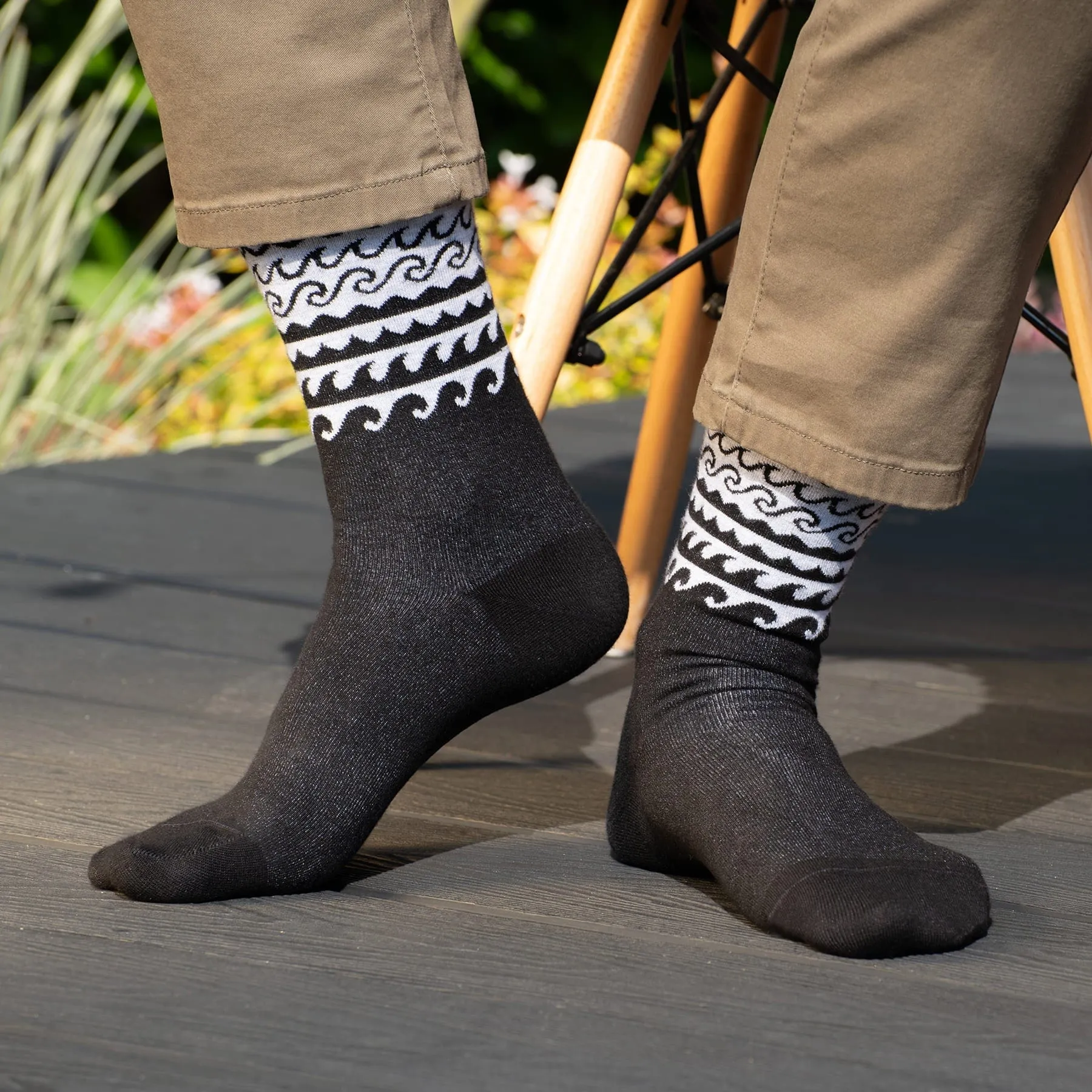 Wave Men's Organic Cotton Socks | Grey