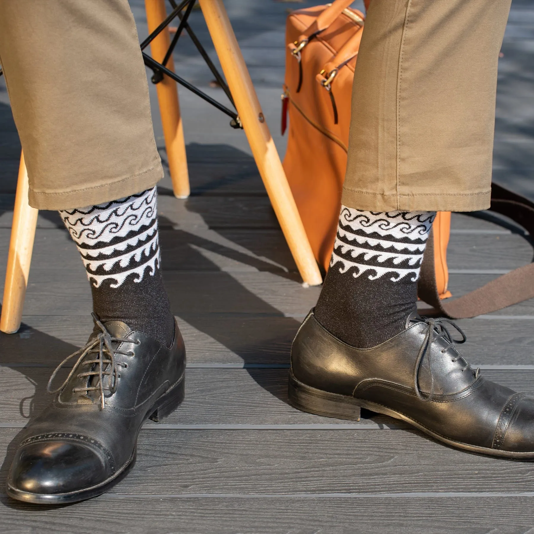 Wave Men's Organic Cotton Socks | Grey