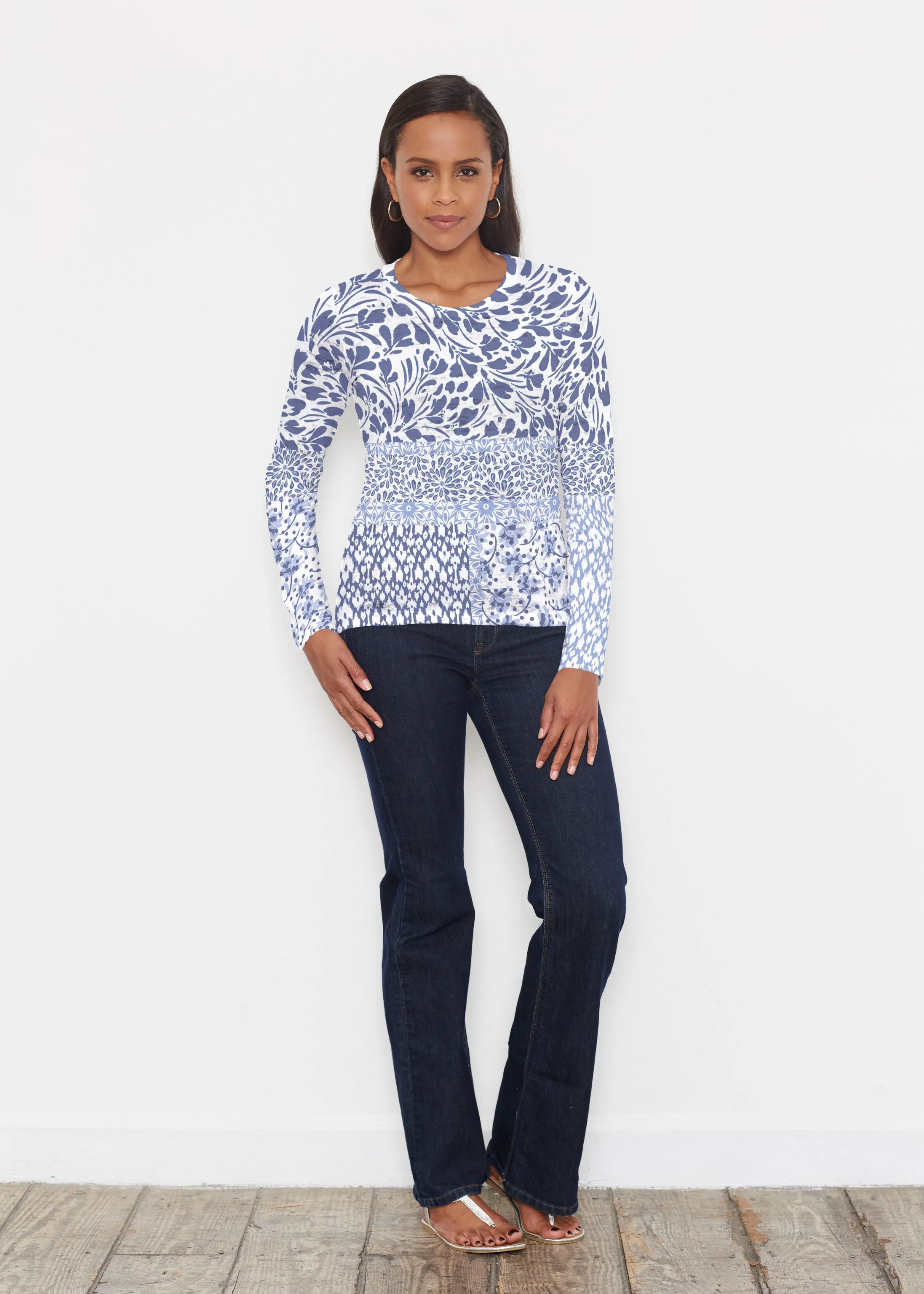 Whimsical Blue (13560) ~ Signature Long Sleeve Crew Shirt