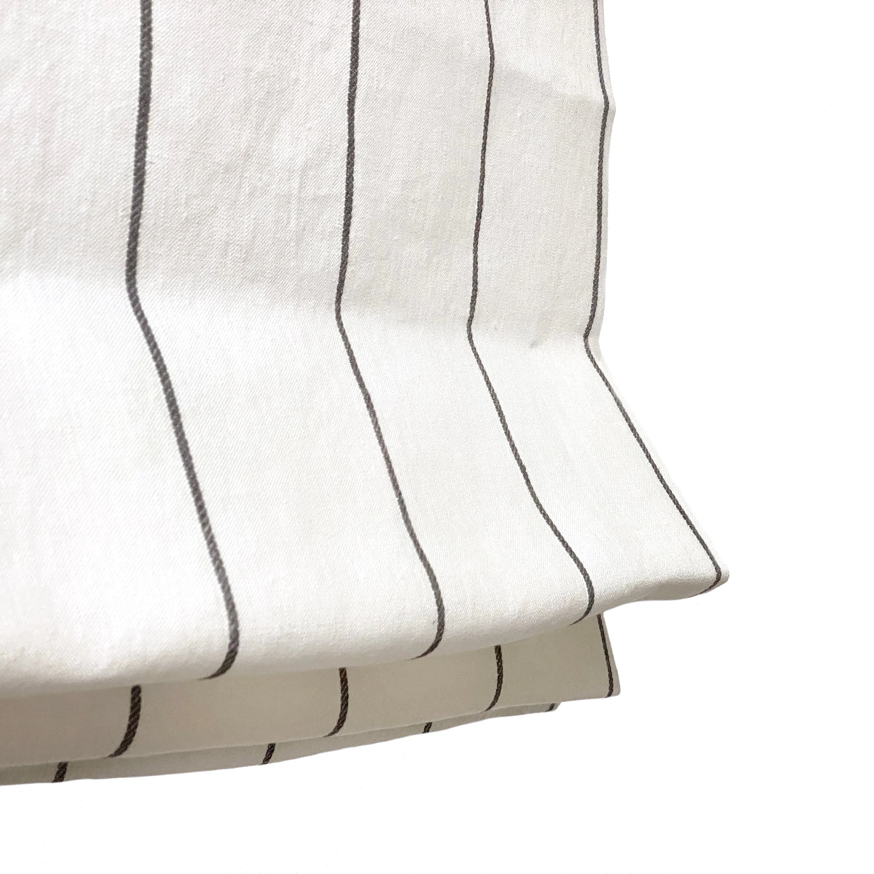 Wide Thin Striped 100% Linen Custom Made Flat Roman Shade/CL1003