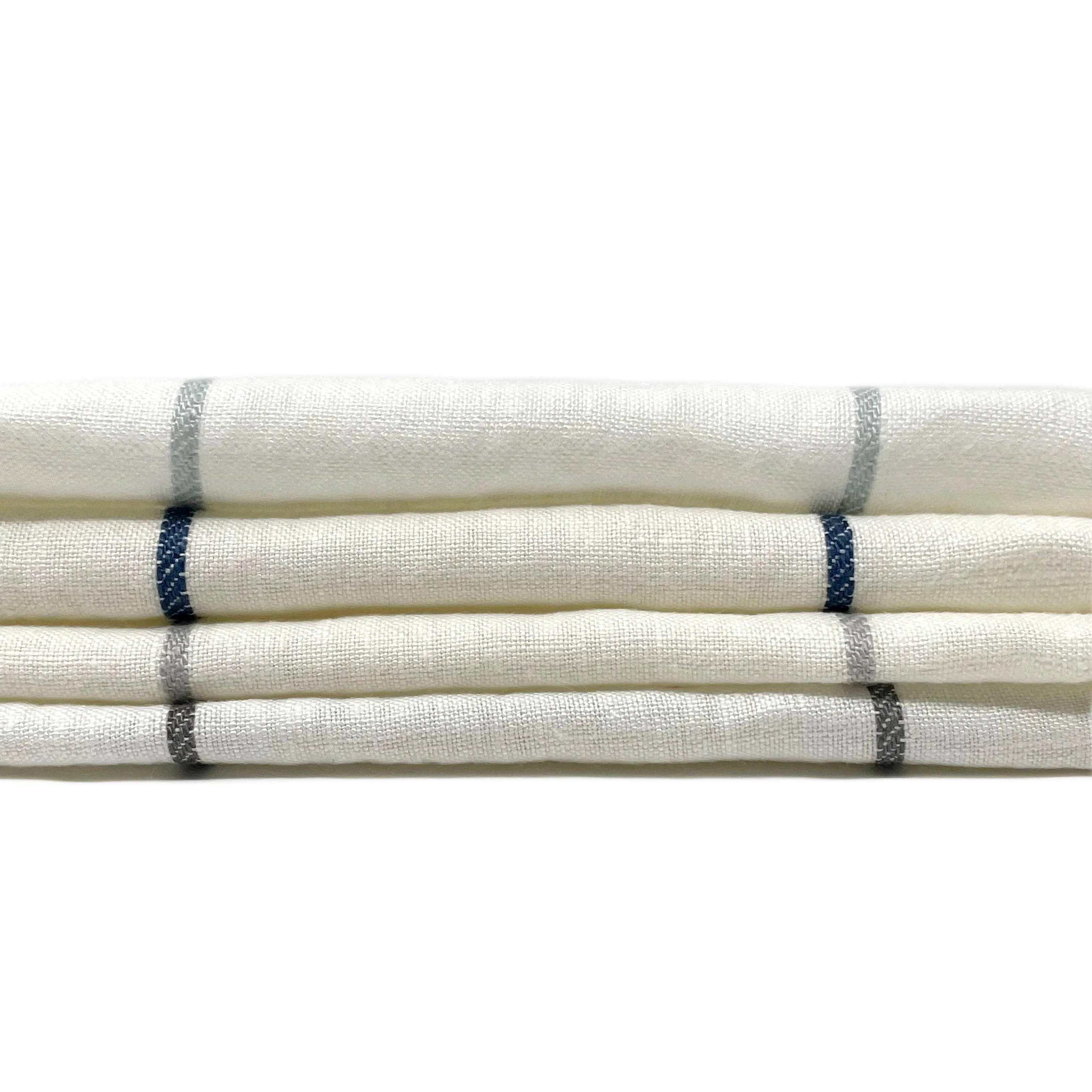 Wide Thin Striped 100% Linen Custom Made Flat Roman Shade/CL1003