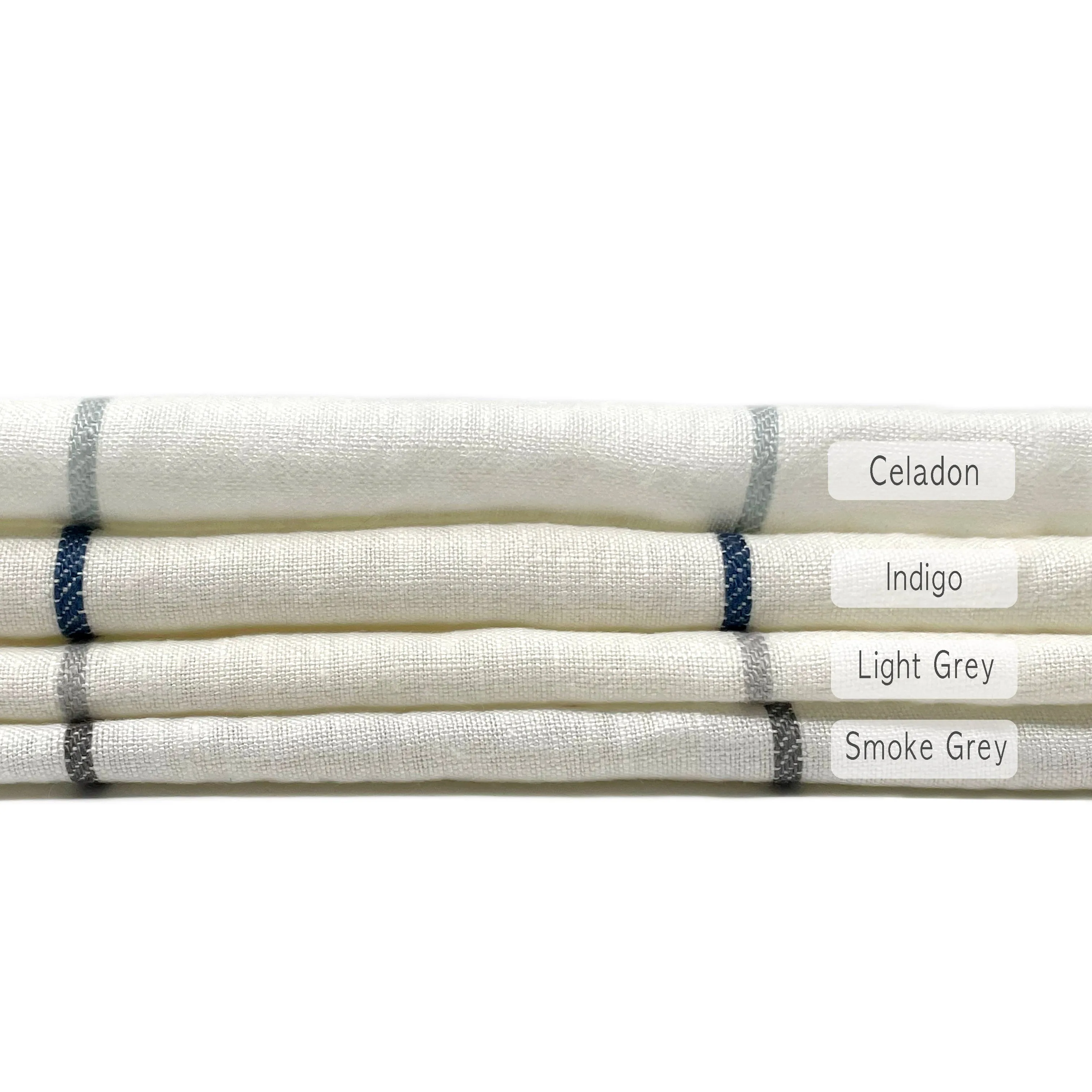 Wide Thin Striped 100% Linen Custom Made Flat Roman Shade/CL1003