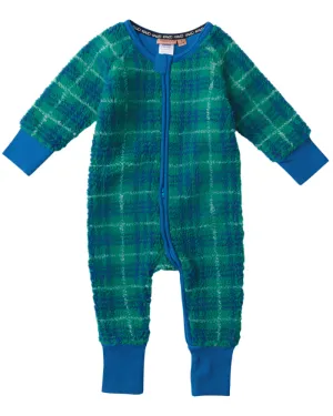 Wilderness Tartan Sherpa Long Sleeve Zip Romper | Kip & Co