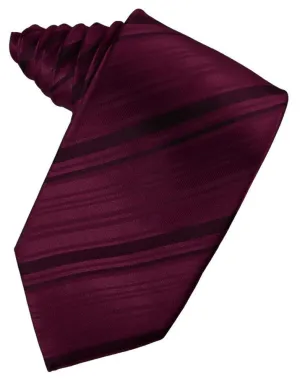 Wine Striped Silk Necktie