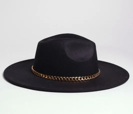 Women's Chain Belt Fedora Hat