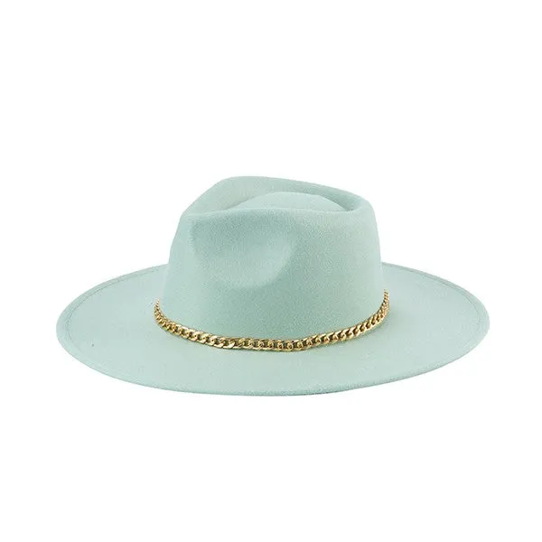 Women's Chain Belt Fedora Hat