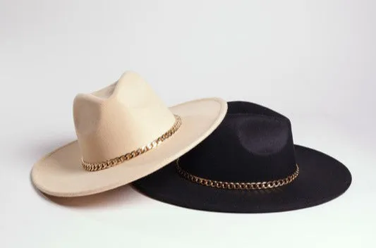 Women's Chain Belt Fedora Hat