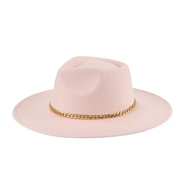 Women's Chain Belt Fedora Hat