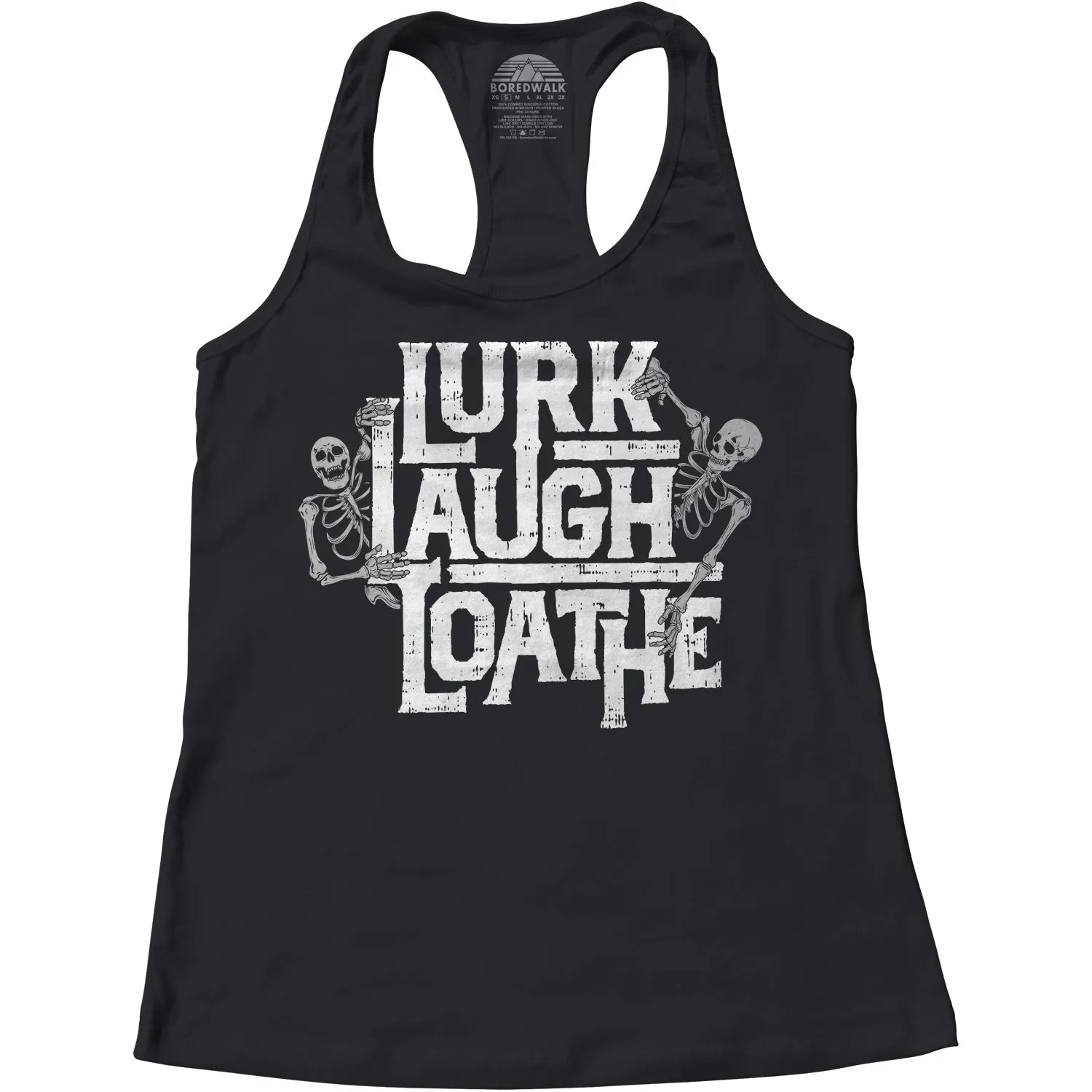 Women's Lurk Laugh Loathe Racerback Tank Top