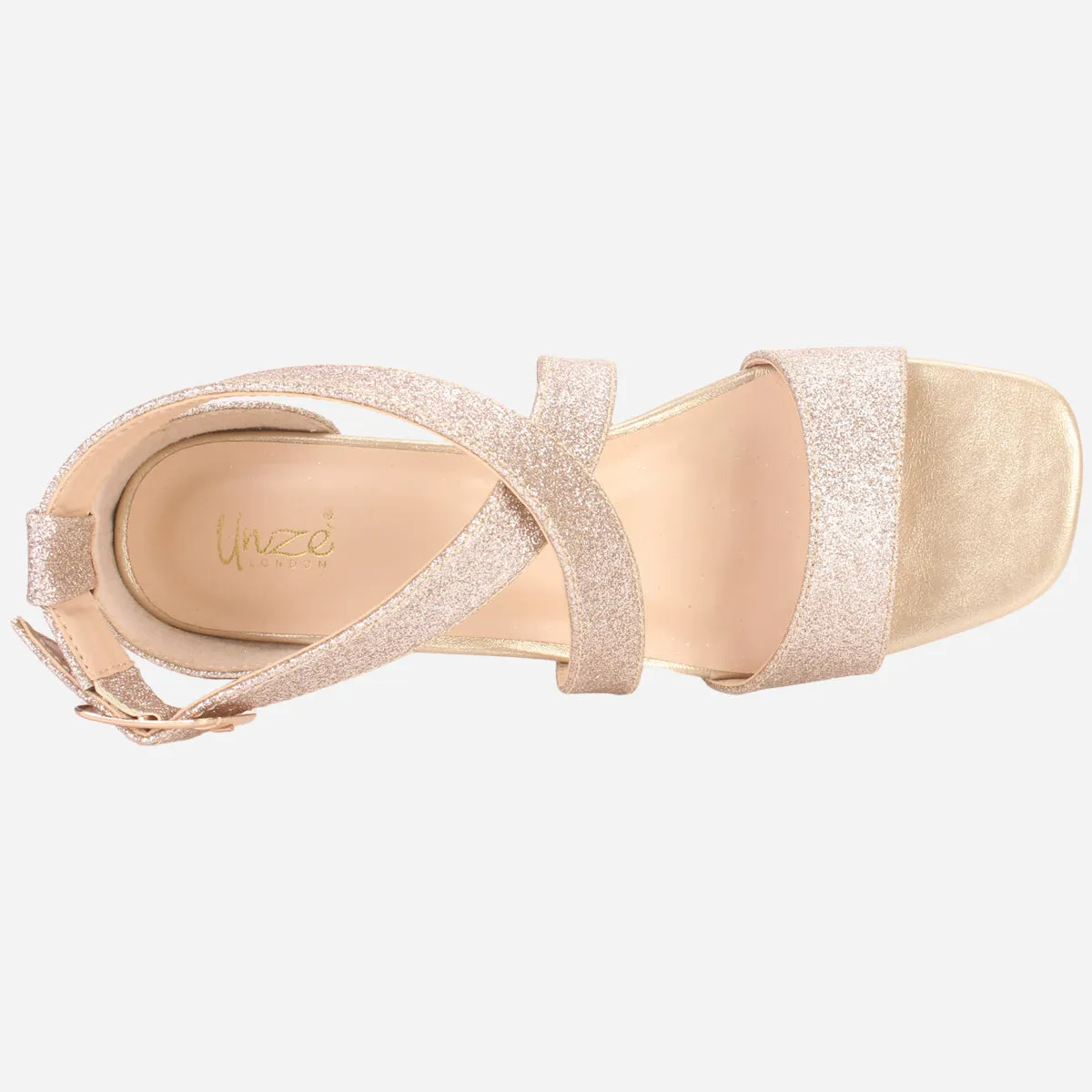 Womens "POPEL" Glittery Open Toe Summer Sandals