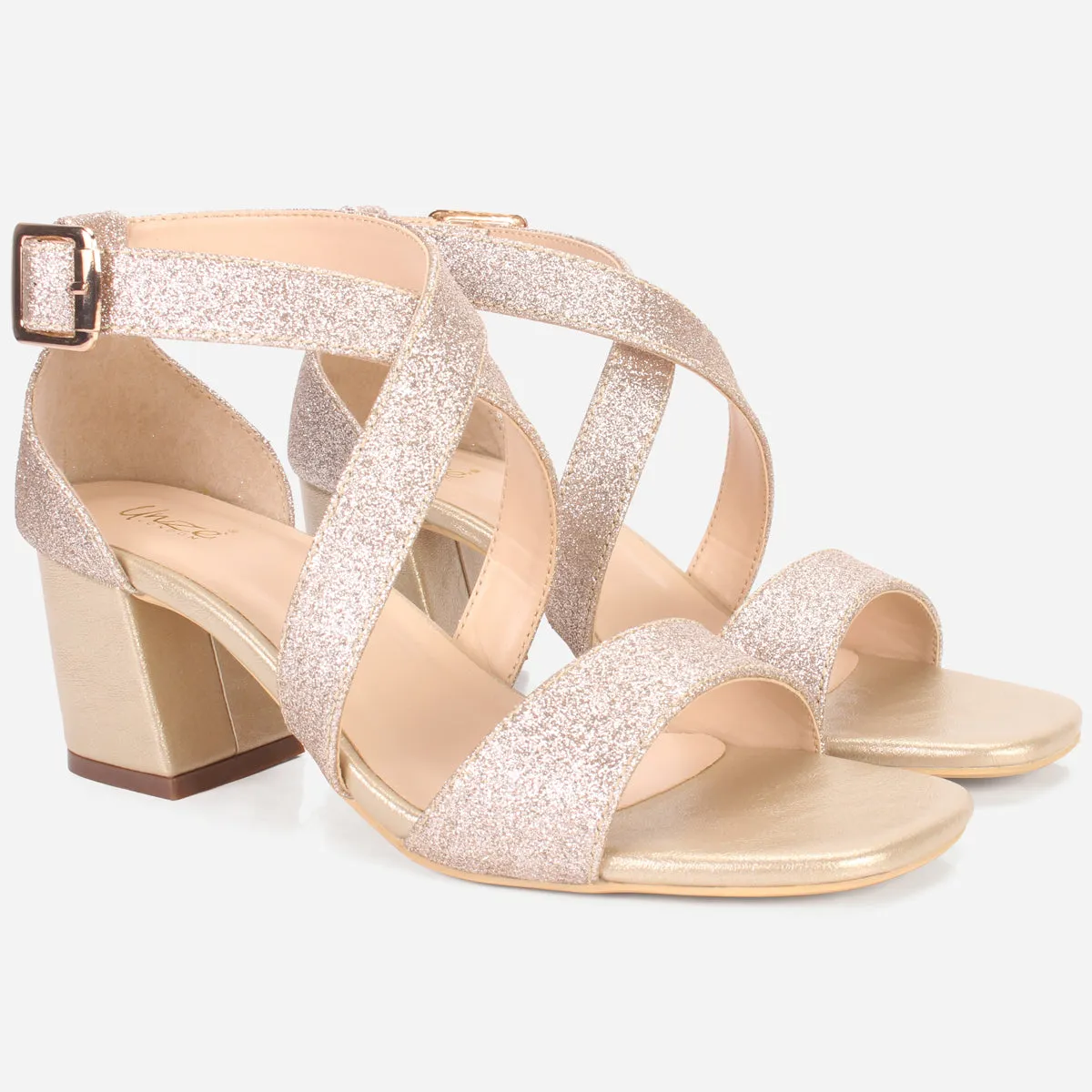 Womens "POPEL" Glittery Open Toe Summer Sandals