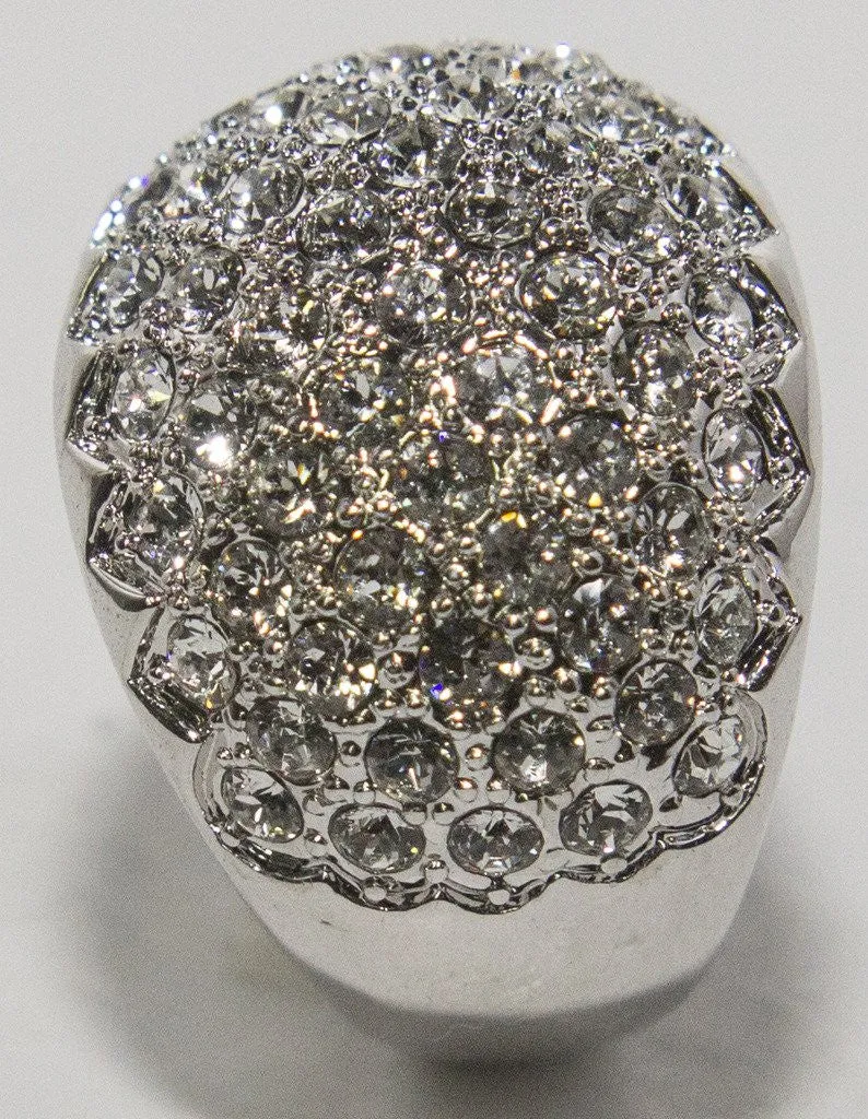 Women's Rhodium Plated Dress Ring Round Cut CZ Clusters 023