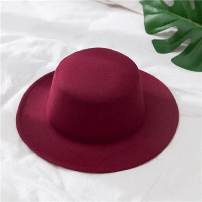 Woolen Women Hat Wide Brim Fedora Felt Fedoras Hats