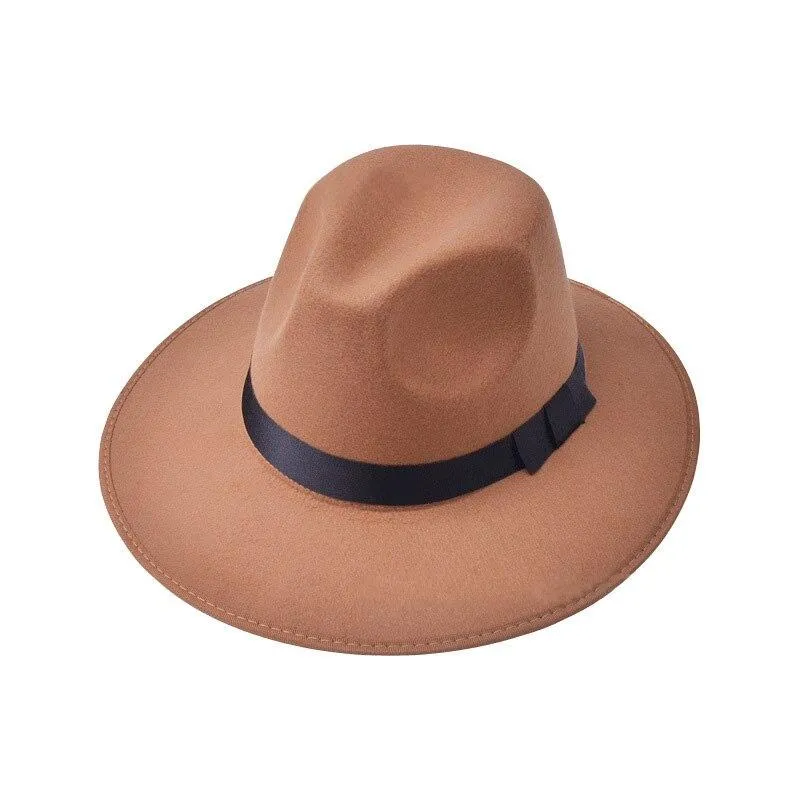 Woolen Women Hat Wide Brim Fedora Felt Fedoras Hats