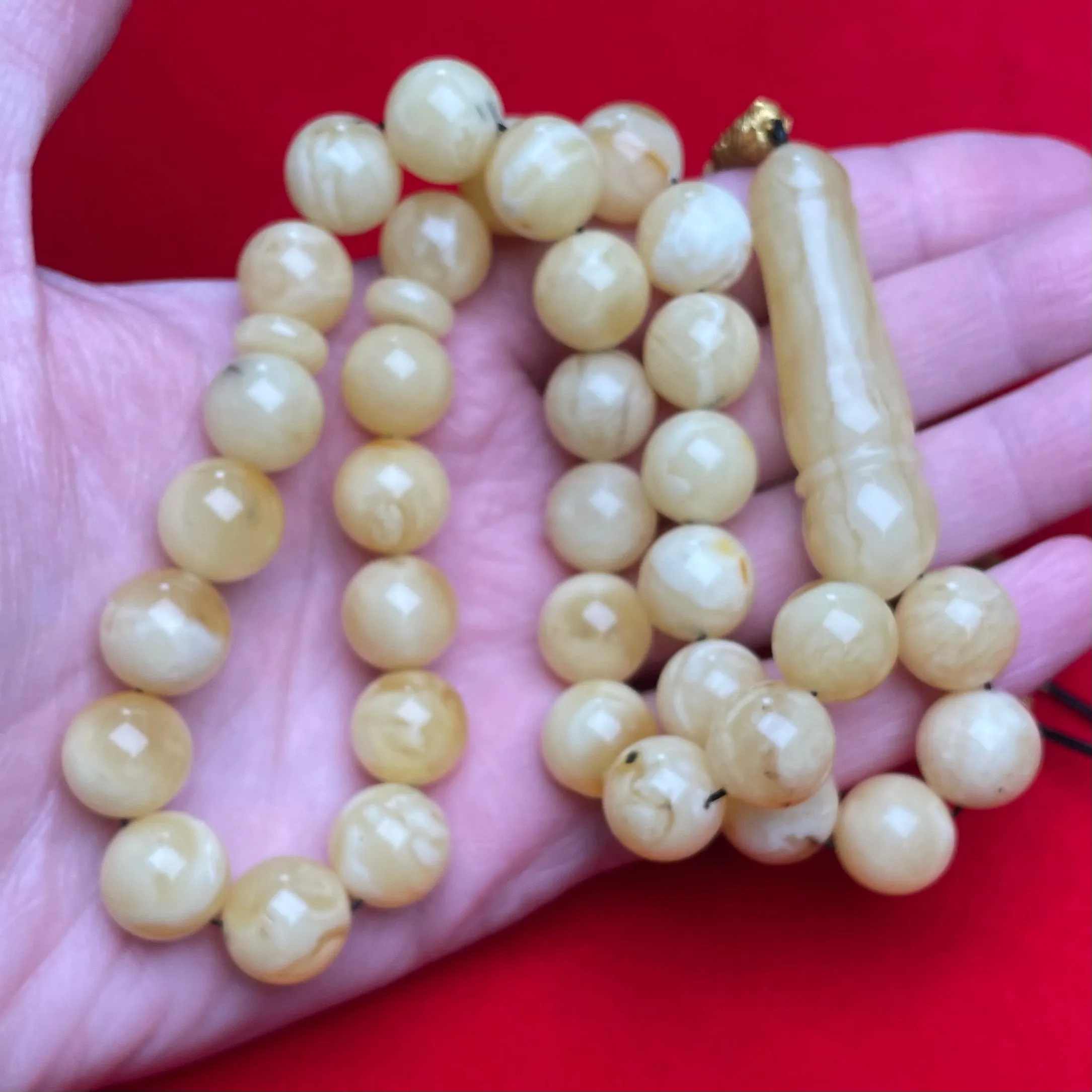YELLOW/WHITE AMBER MISBAHA 12,9mm 48,6g