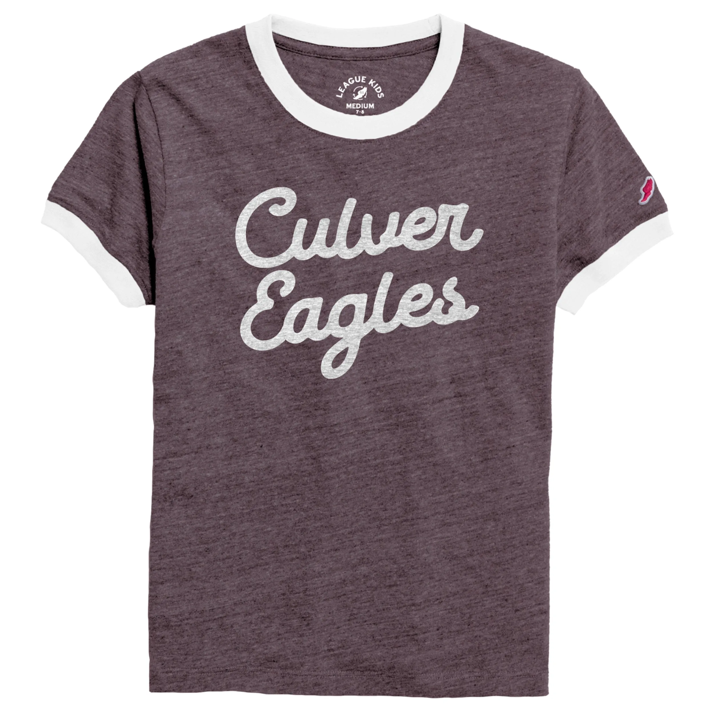 Youth Intramural Ringer Tee - Heather Maroon/White Trim