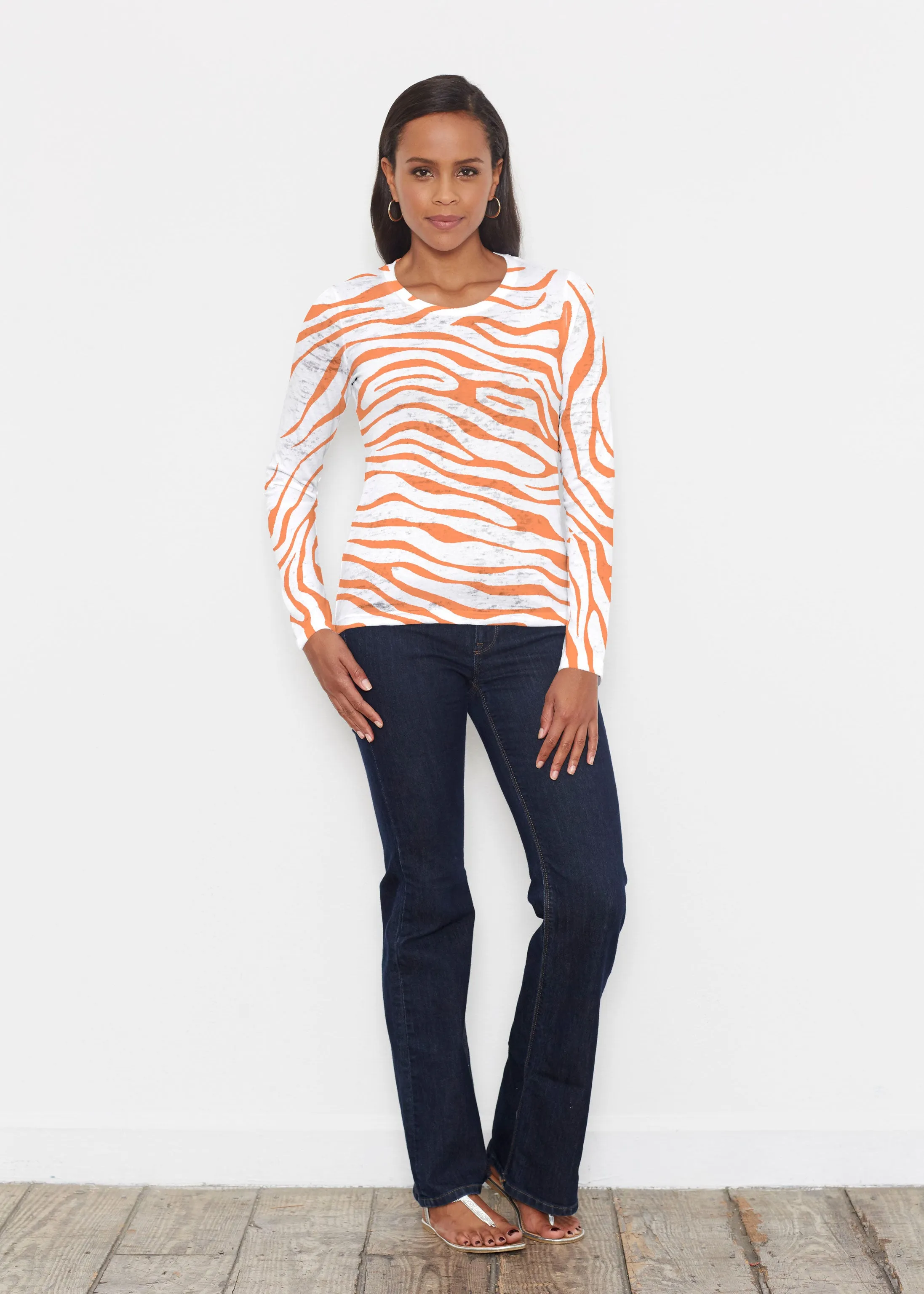 Zebra Orange (7042) ~ Signature Long Sleeve Crew Shirt